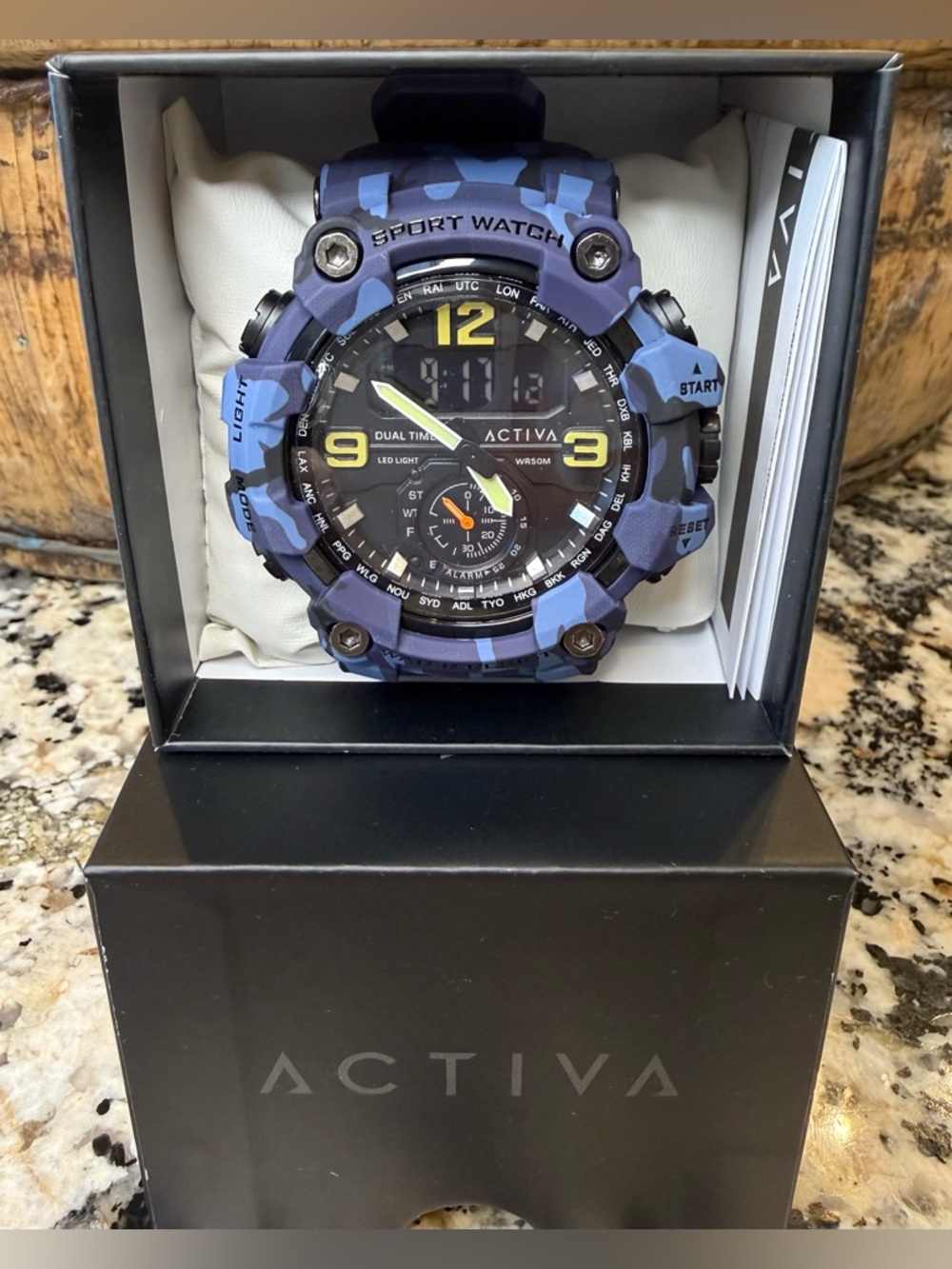 Activa X Invicta BlackOps Digital Men's Watch - 56mm, Camo, Blue (ACW1637-003)